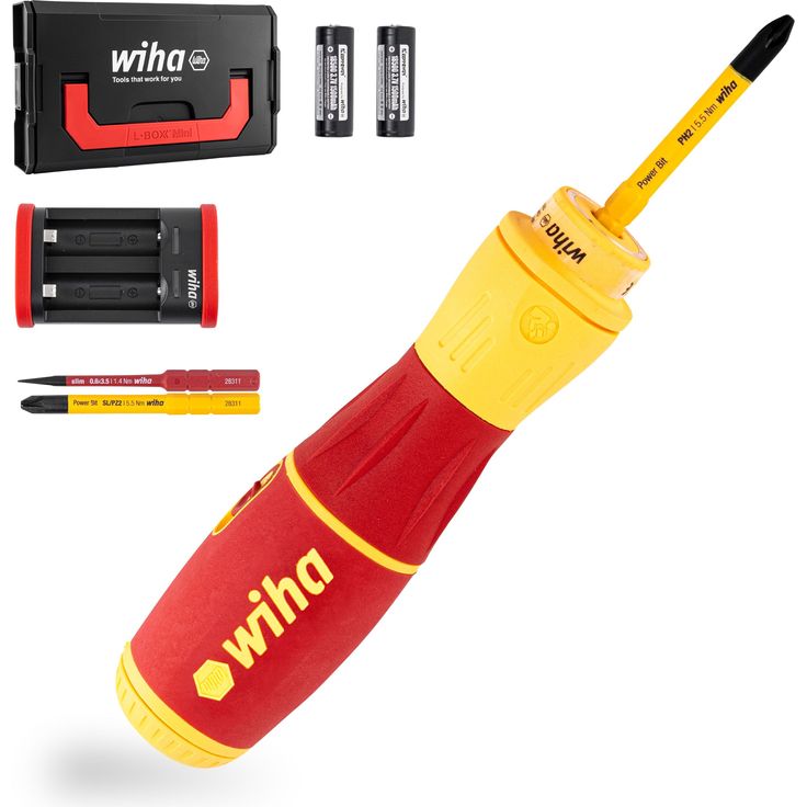 Wiha elektrischer Schraubendreher speedE® II electric (44318) 7-tlg (slimBits, Batterien, USB-Ladekabel, L-Boxx Mini)|Drehmoment 0,4nm + 1nm LED-Licht – Bild 3
