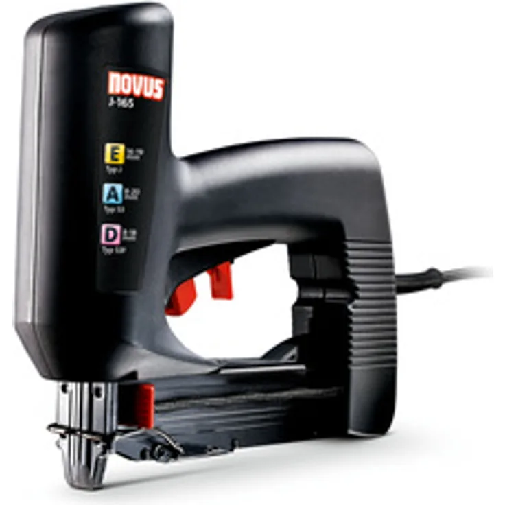Novus Elektrotacker J-165 Profi, rückschlagarmer Universal-Tacker, Nachschlagfunktion, verarbeitet Klammern und Nägel