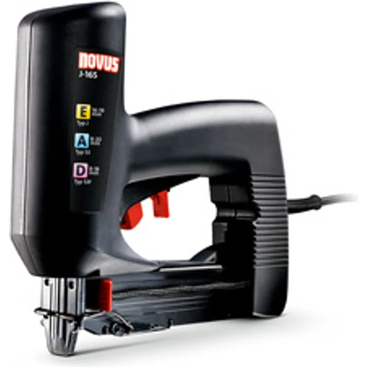 Novus Elektrotacker J-165 Profi, rückschlagarmer Universal-Tacker, Nachschlagfunktion, verarbeitet Klammern und Nägel – Bild 1