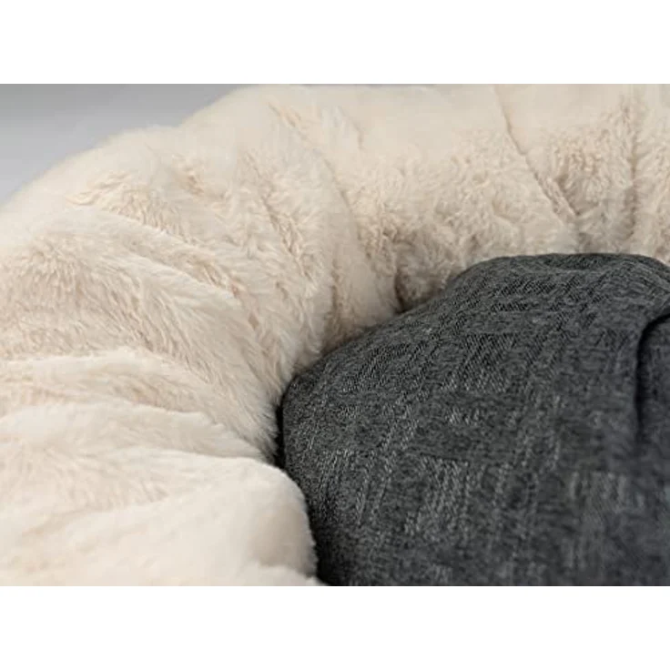 TrendPet Lunabed - Das runde Kuschelbett für Hunde und Katzen (Beige, S) – Bild 4