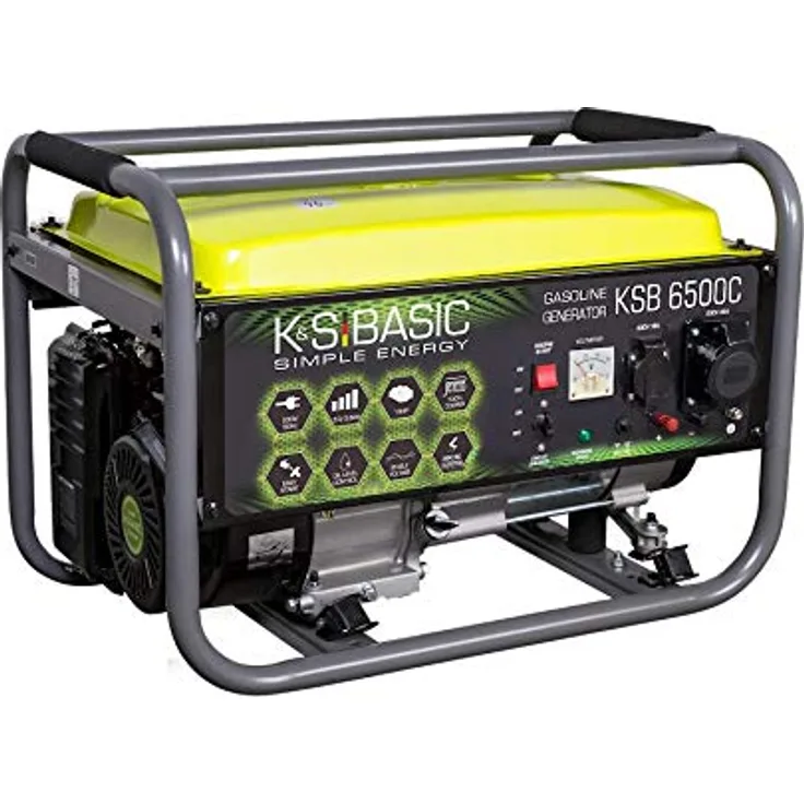 Könner & Söhnen KS BASIC 6500C, Benzin Stromerzeuger mit 5500 Watt, 13 PS Motor, 9 Stunden Laufzeit, 230 V