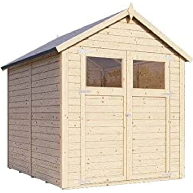 Alpholz Gerätehaus Alisha aus Fichten-Holz | Gartenhaus mit 14mm Wandstärke | Holzhaus inklusive Montagematerial | Geräteschuppen Größe: 202 x 252 cm | Satteldach – Bild 2
