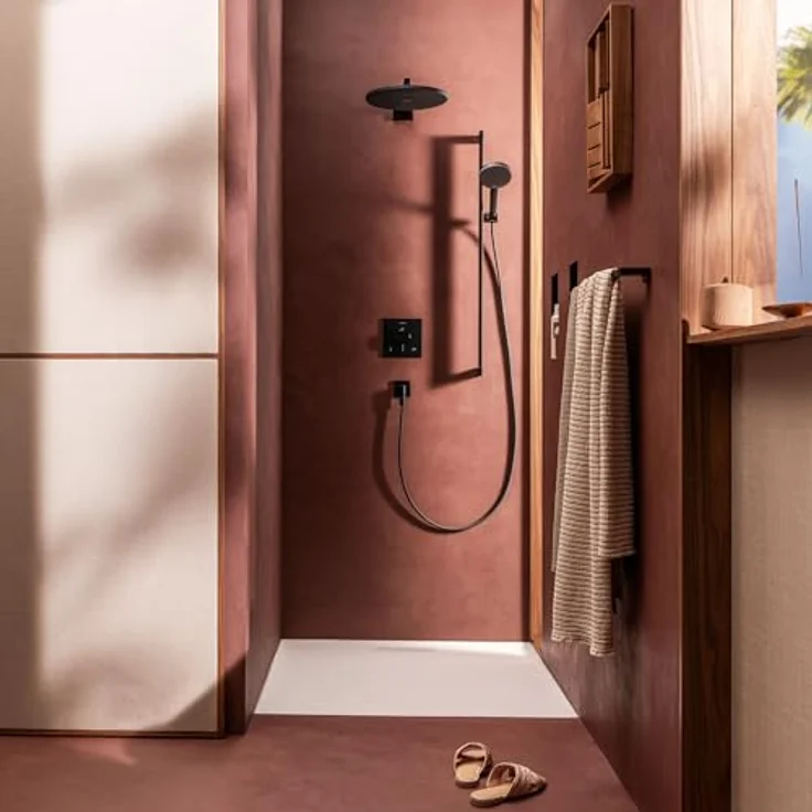hansgrohe Ecostat Comfort E, Einbau-Thermostatbatterie für Duschen, matt Schwarz, für 2 Verbraucher mit SafetyStop-Funktion – Bild 8