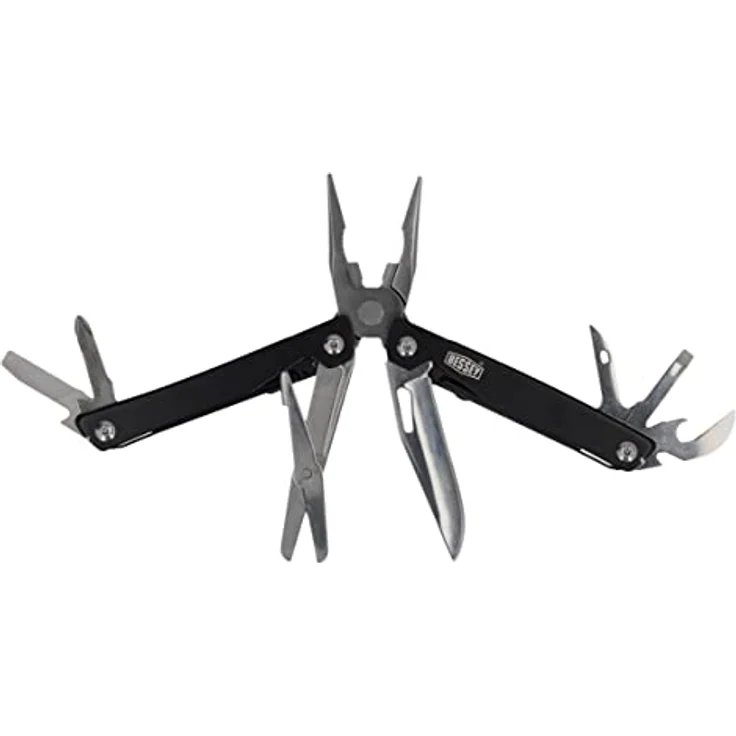 Bessey KLI-SET-A 2x KliKlamp Kli 20 Black Edition Set + Multitool 7+1 Zange, Messer, Schere, Schraubendreher, Dosenöffner, Pfeile, Ahle mit Öhr – Bild 2