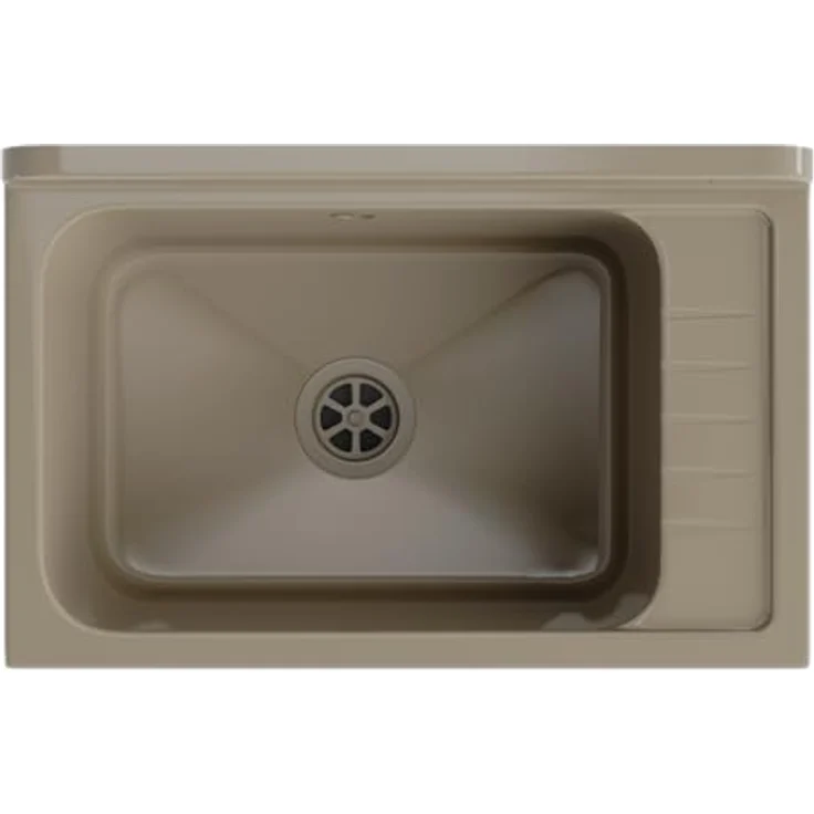 Granitan Kunststoffspüle MONZA Ausgussbecken - Waschtrog mit Siphon - Waschbecken 58x38x26,7 cm, erhältlich in mehreren Farben – Bild 5
