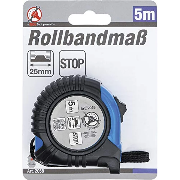 BGS Diy 2058 | Rollbandmaß | 5 m | Breite 25 mm | mit Gürtelklemme, Aufrollsystem, Feststeller | Maßband, Bandmaß | robust – Bild 3