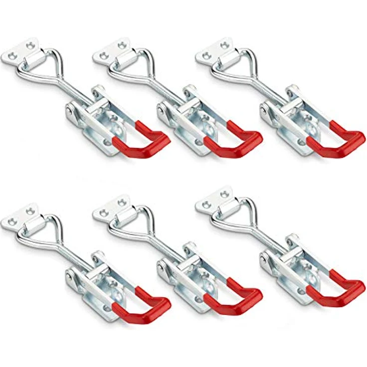 SOTECH 6er Set Spannverschluss M8, abschließbar, Haltekraft 600 Kg, Stahl verzinkt, verstellbare Knebelklemme – Bild 1