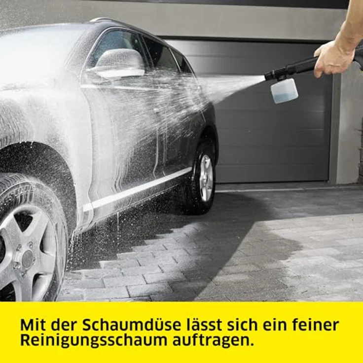Kärcher Hochdruckreiniger K 4 FJ Home, 6 m Hochdruckschlauch, Vario Power-Strahlrohr und Dreckfräser, inkl. Flächenreiniger T 5 und 1 l Reinigungsmittel – Bild 3