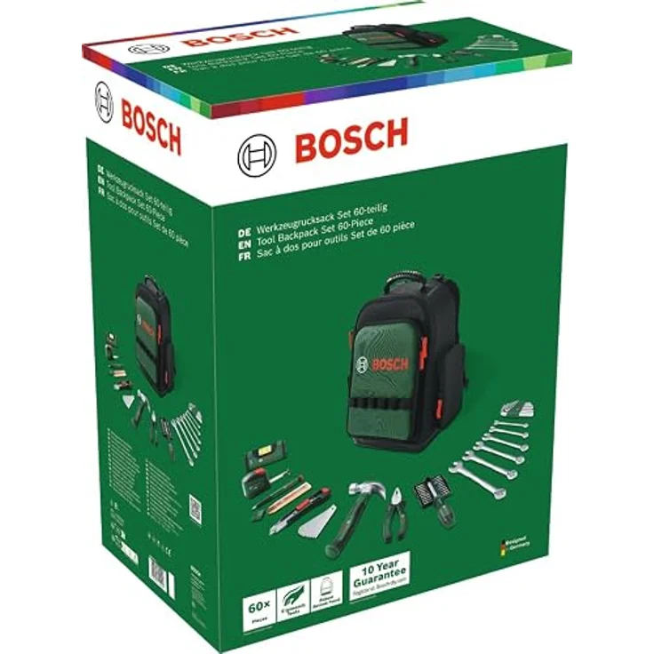 BOSCH Werkzeugrucksack-Set, 60-teilig mit hochwertigem Werkzeug für Heimwerkeranwendungen – Bild 2