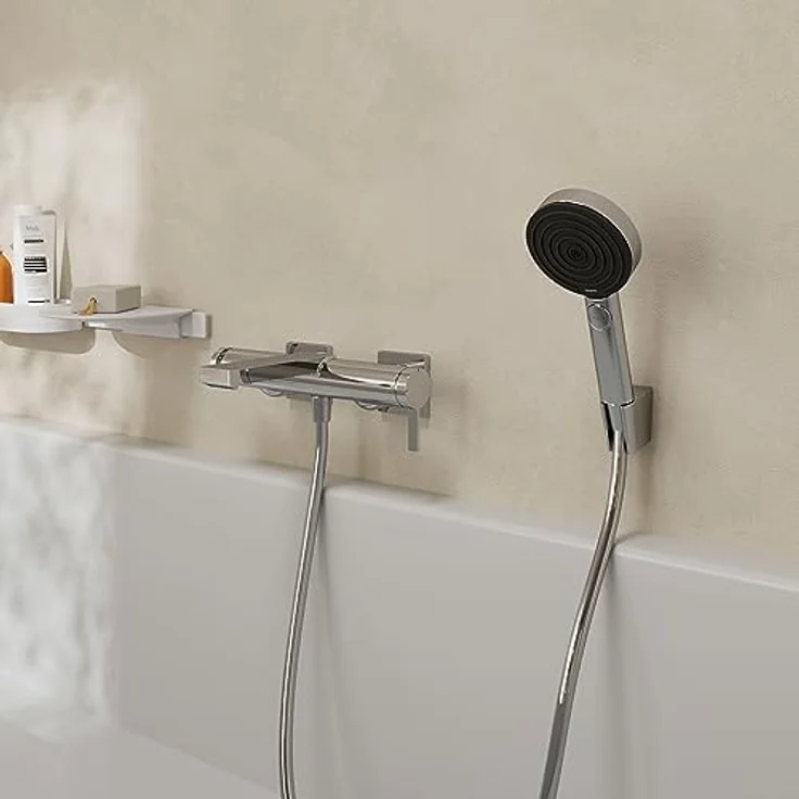 hansgrohe Badarmatur Tecturis E Einhebel-Wannenmischer, Wandmontage, chroom – Bild 2