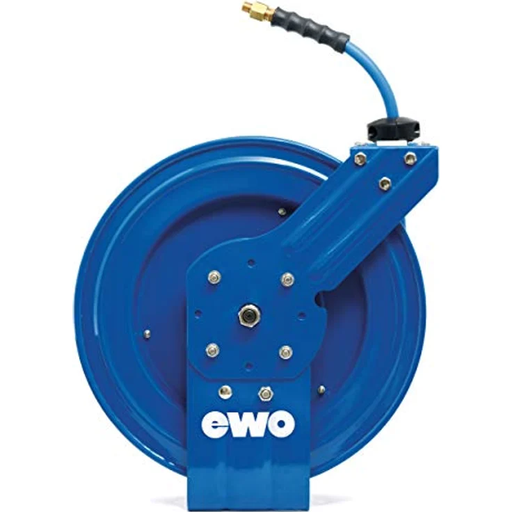 EWO Schlauchaufroller E48360 BluBird, 20m für Luft und Wasser, mit automatischer Rücklaufarretierung, pulverbeschichtetes Metallgehäuse – Bild 4
