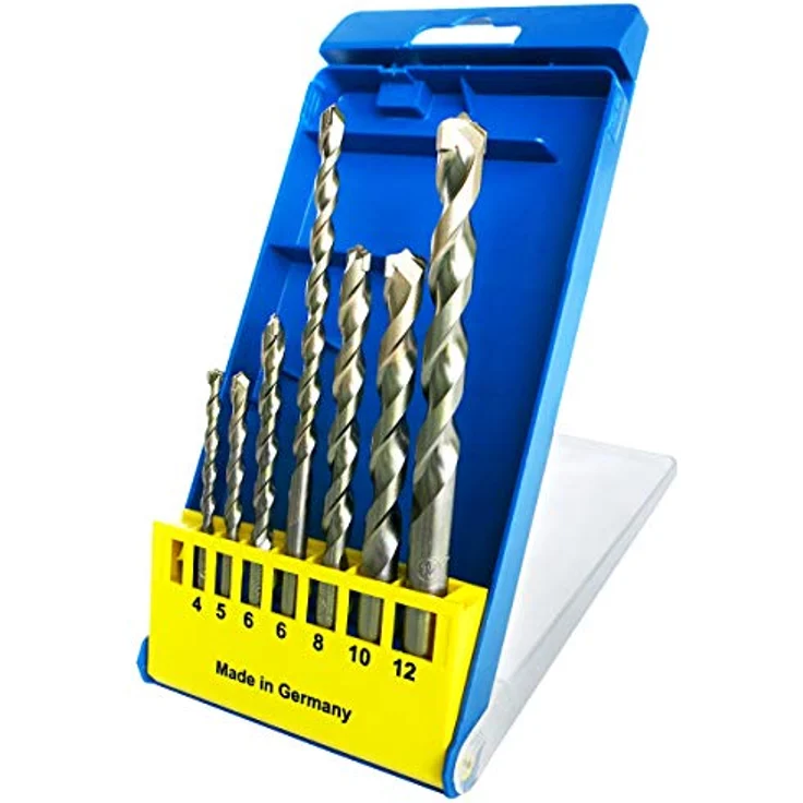 S&R Professional SDS Steinbohrer Set 7-tlg, 4mm - 12mm, SDS plus, Profi Betonbohrer für Beton, Stein, Mauerwerk, Made in Germany – Bild 1