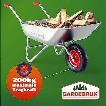 Schubkarrenrad 4.80/4.00-8 Mit Achse – PU-Vollgummi, Pannensicher, 390 Mm, Bis 200 Kg