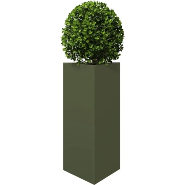 vidaXL Pflanzkübel 2 STK. Olivgrün Dreieckig 40x34,5x70 cm Stahl – Bild 4