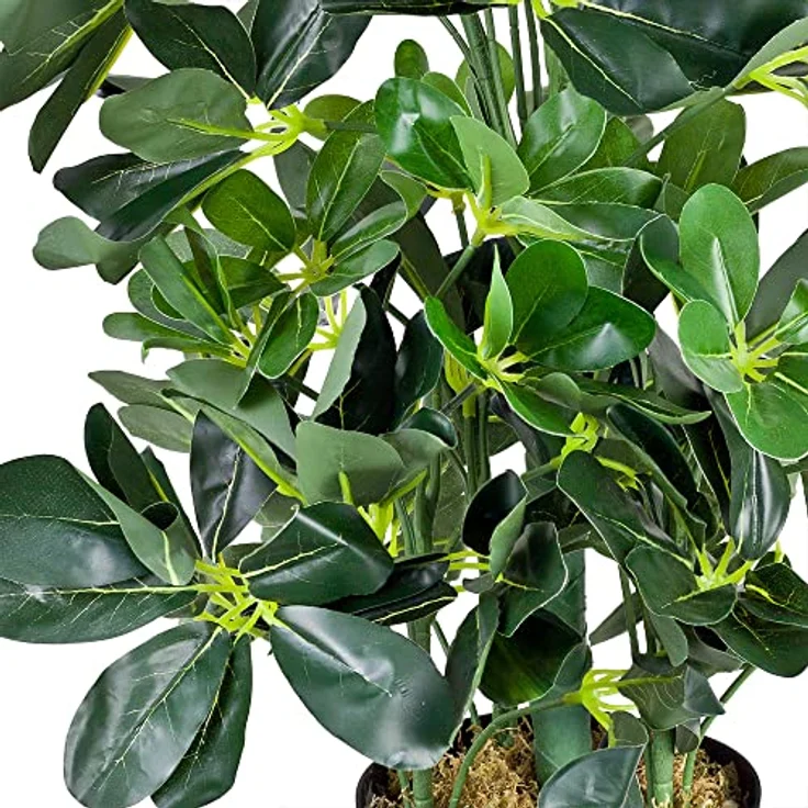 Decovego Schefflera Aralie Strahlenaralie Arboricola Kunstpflanze Kunstbaum Künstliche Pflanze 60 cm Innendekoration Kunst Pflanze wie echt im Topf – Bild 5