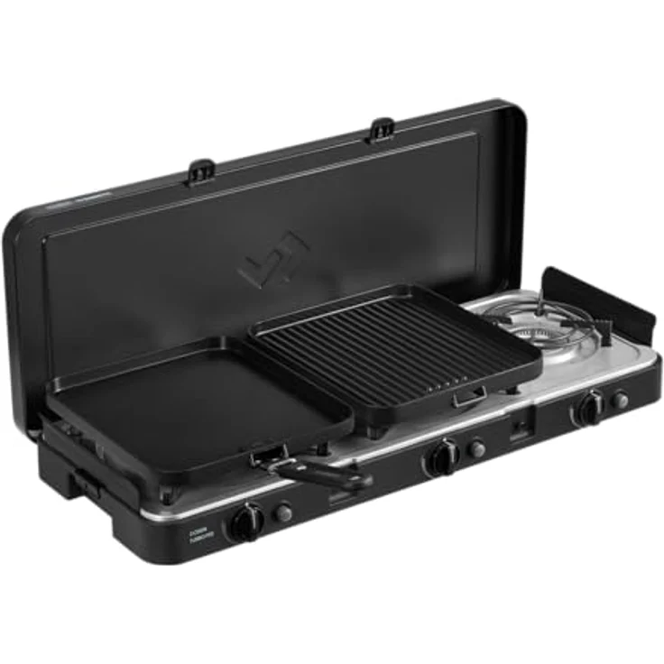 Cadac 3 Cook Turbo FFD Deluxe, Multifunktionaler Gaskocher mit 3 Brennern und Sicherheitsabschaltung, 30mbar – Bild 1