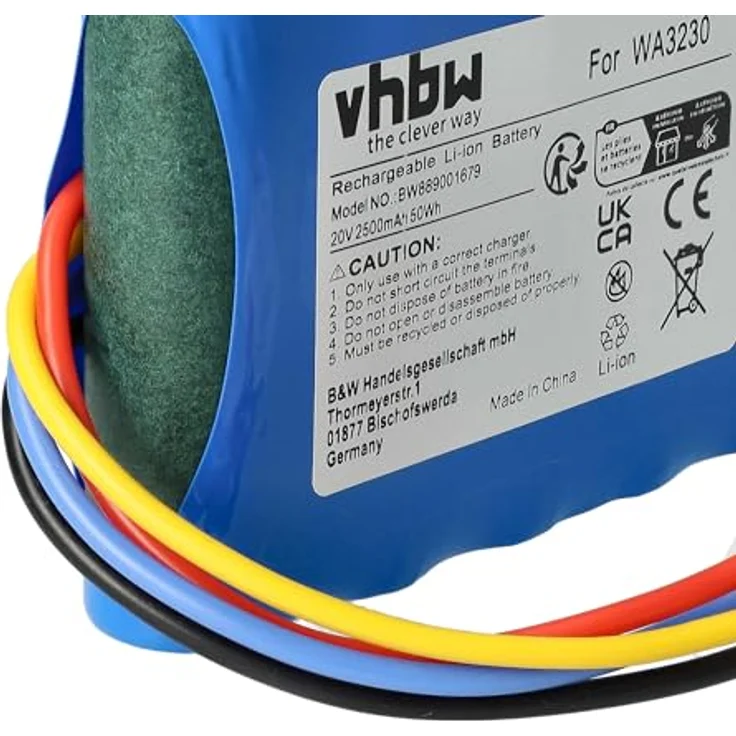 Vhbw Akku für Lux-Tools AMR300-24 Rasenmäher, 2500mAh, 20V, Li-Ion, kurzschluss- und überhitzungsgeschützt – Bild 7