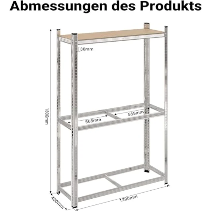 Reifenregal Reifenständer 180x120x40cm Werkstattregal Schwerlastregal Lagerregal – Bild 4
