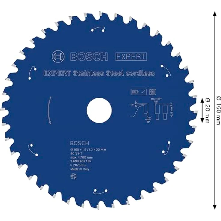 Bosch EXPERT Stainless Steel Kreissägeblatt, Ø 160 mm, für Edelstahl, Akku-Metallkreissäge, robust dank Carbide Technology – Bild 3