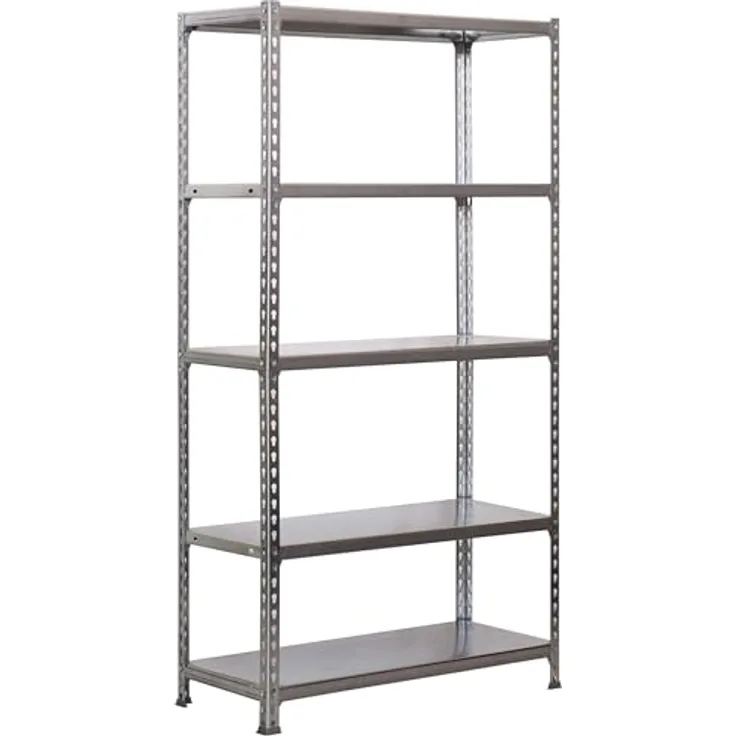 Simonrack Simonclick Metallregal Plus, 5 Böden, Traglast 180 kg pro Boden, Silber, H x B x T: 180 x 90 x 40 cm