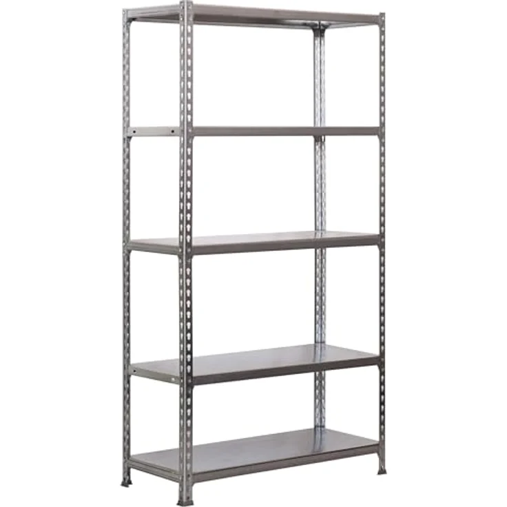 Simonrack Simonclick Metallregal Plus, 5 Böden, Traglast 180 kg pro Boden, Silber, H x B x T: 180 x 90 x 40 cm – Bild 1
