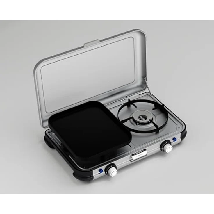 Campingaz Camping Kitchen 2 Grill & Go, Gaskocher mit 2 Flammen, Grillrost und Plancha, inklusive Tragetasche für einfachen Transport – Bild 3