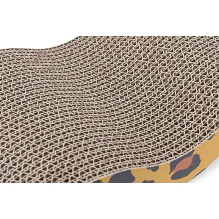 Karlie Karton Kratzbrett Leopard 40 x 19 x 4 cm, Umweltfreundliches Kratzbrett aus recyceltem Karton, inkl. Catnip in Tütchen – Bild 4