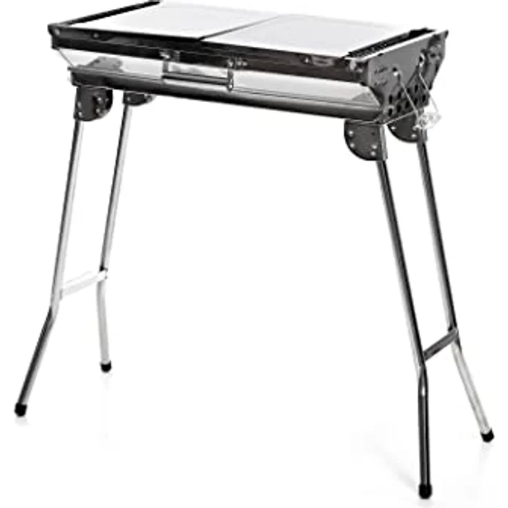InnovaGoods Zusammenklappbarer Holzkohlegrill aus Edelstahl, Tragbar, Leicht zu reinigen, Rostfreier Stahl, ideal für Picknicks, Camping, Garten, Strand – Bild 2