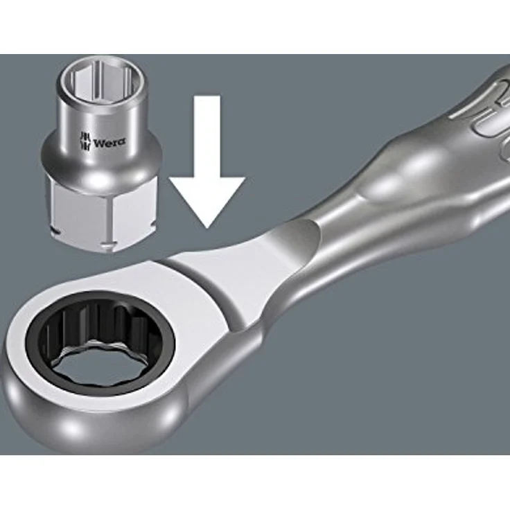 Wera Zyklop-Steckschlüsseleinsatz 6.3 mm (1/4), SW 7 mm, Chrom-Vanadium Stahl, hochglanzverchromt, ideal für enge Bauräume – Bild 3