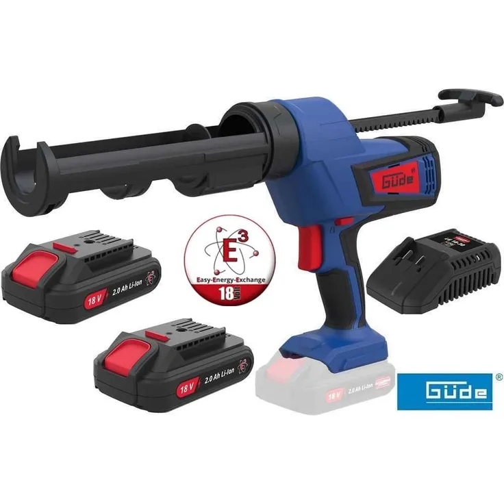 Güde Akku-Kartuschenpistole SP 18-0, 18V - E³ Akkusystem, 6-fach einstellbare Vorschubgeschwindigkeit, inkl. 2 x Akku / Ladegerät