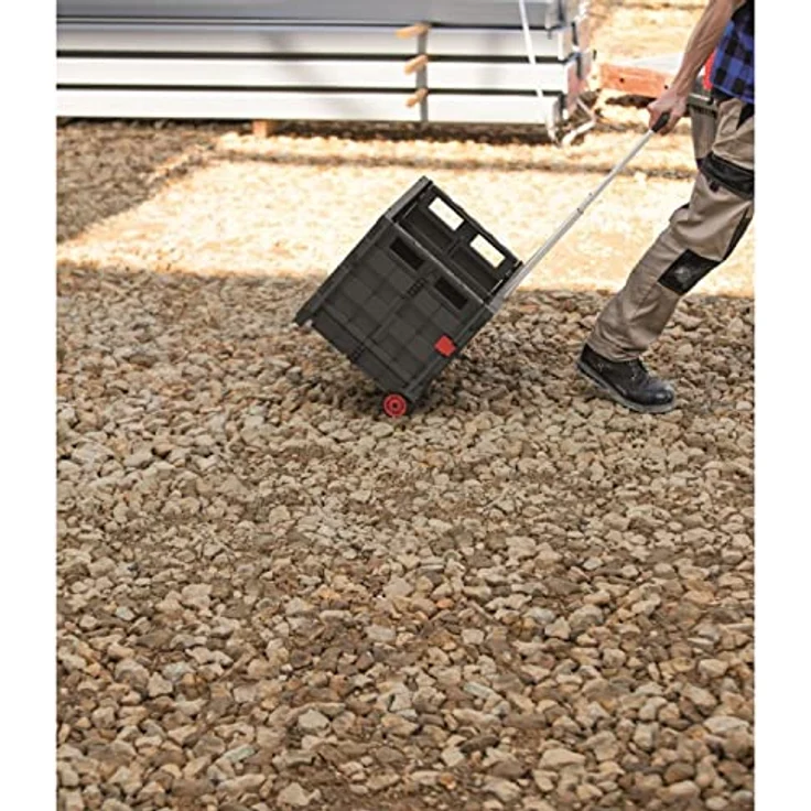 Kistenberg KCT4040, Zusammenklappbarer Transportwagen auf Rädern, schwarz, belastbar bis 25 kg – Bild 2