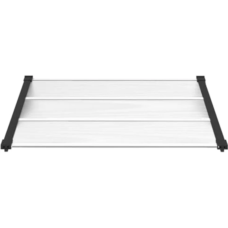 vidaXL Markise Türvordach Schwarz und Transparent 122x90 cm Polycarbonat (1-St) mit stabilem Rahmen und einfacher Montage – Bild 5