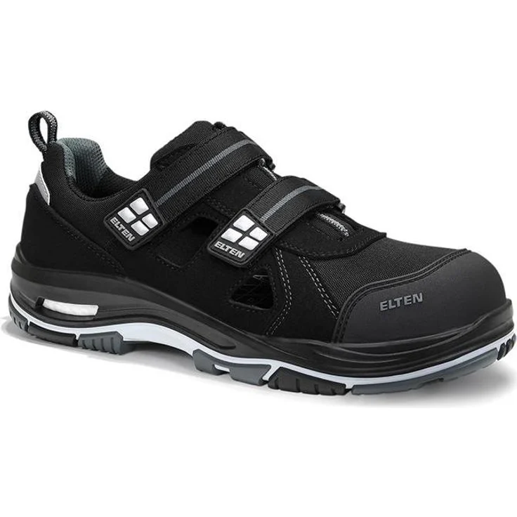 GCS ELTEN IAN XXTP Pro Gray Easy ESD S1PS, Sicherheitssandalen für Herren, Schwarz, Größe 46, rutschfeste Polyurethan-Sohle, atmungsaktives Innenfutter