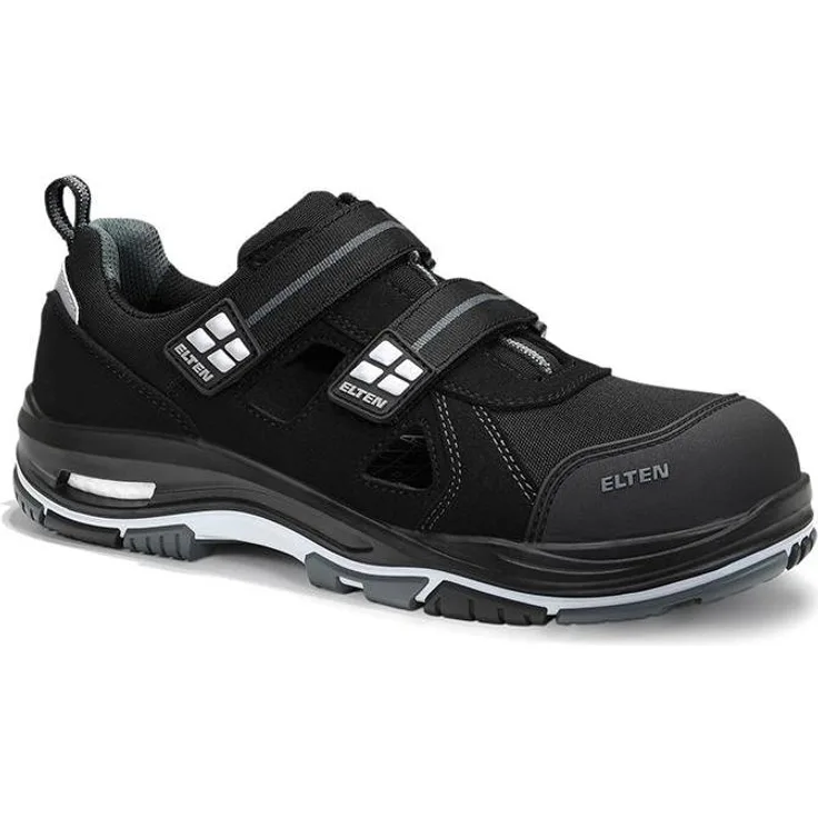 GCS ELTEN IAN XXTP Pro Gray Easy ESD S1PS, Sicherheitssandalen für Herren, Schwarz, Größe 46, rutschfeste Polyurethan-Sohle, atmungsaktives Innenfutter
