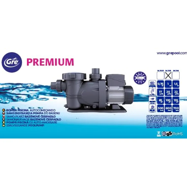 Gre Filterpumpe 2024, Filterpumpe aus Kunststoff, schwarz, 22x27.8x55.3 cm für Pools und Wasserspaß – Bild 9