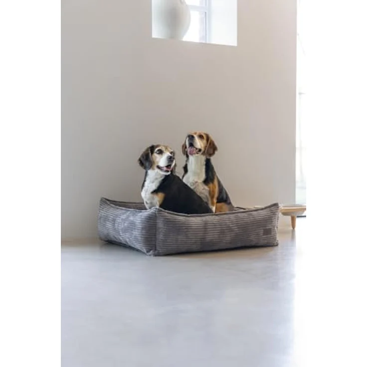 Designed by Lotte Ribbed Hundebett + Katzenbett, 80 x 70 x 22 cm, braun, mit gerippter Oberfläche, weich und bequem, rutschfeste Unterseite, waschbar bis 30 Grad – Bild 4
