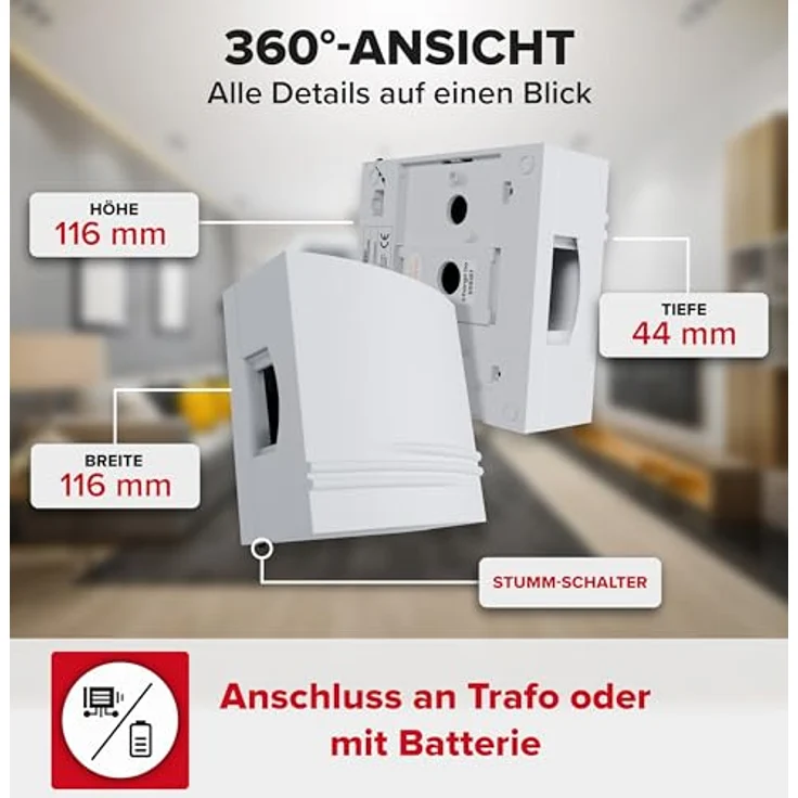 Heidemann 70148 Gong 8V max 82 dBA Weiß – Bild 5