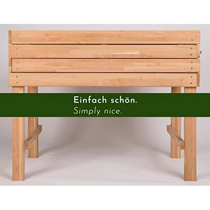 WONDERMAKE® Premium Hochbeet aus Kirschbaum Holz groß für Garten Balkon Terrasse, Pflanzkasten Bausatz XL hochwertig rechteckig mit Vlies-Folie, Kräuterbeet Pflanzenkasten deko, braun – Bild 4