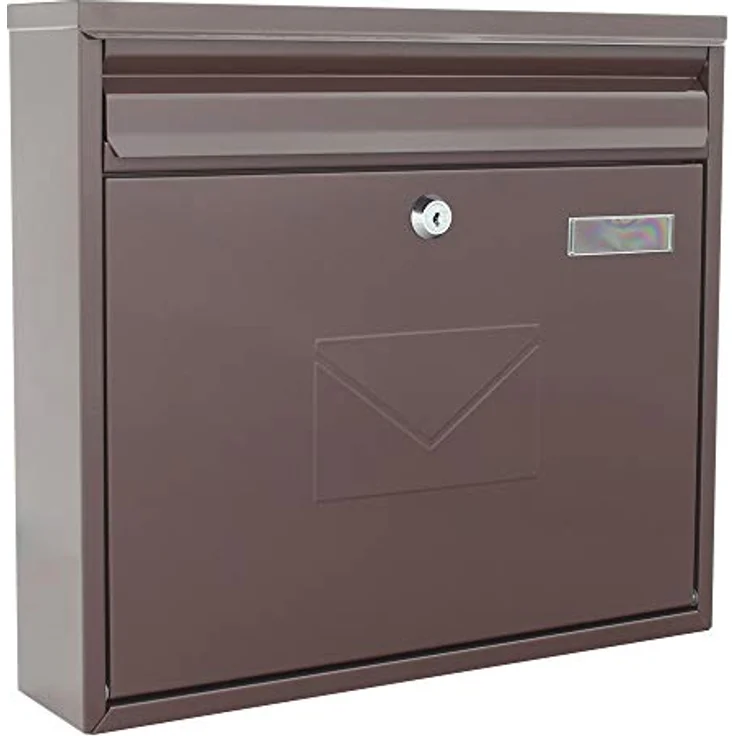 Rottner Briefkasten Teramo Stahl Braun, Mailbox, Postkasten, Zaunbriefkasten, 2 Einwurfsmöglichkeiten, Namensschild – Bild 2