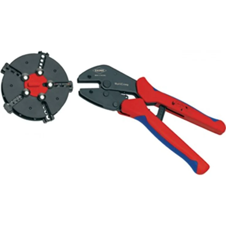 KNIPEX 97 33 02 MultiCrimp Crimpzange mit Wechselmagazin mit Mehrkomponenten-Hüllen brüniert 250 mm – Bild 2