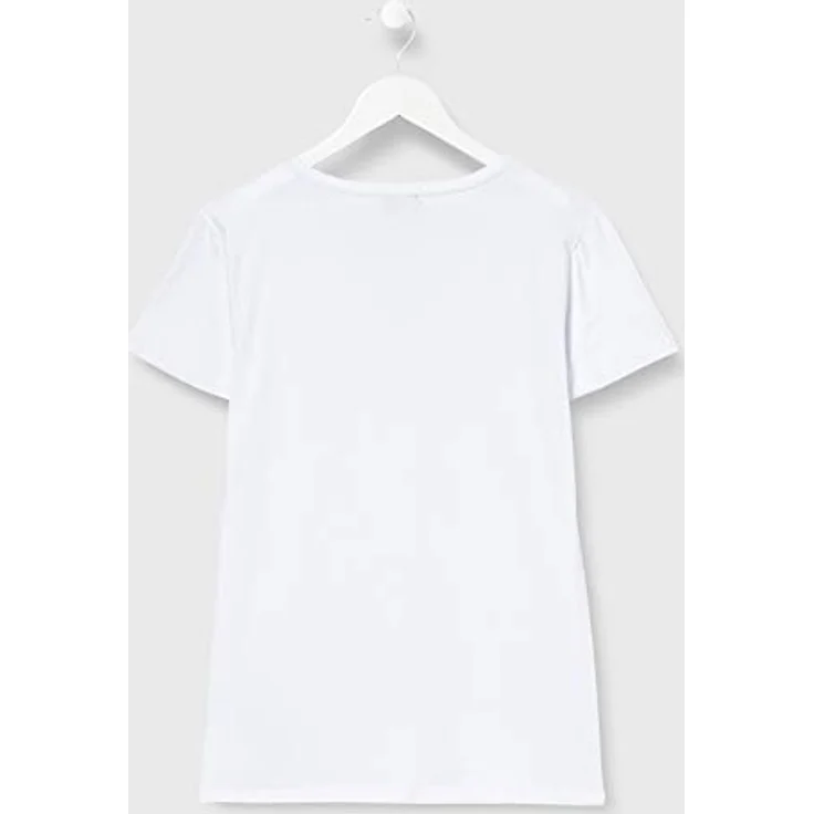 Emporio Armani Damen Kurzarmshirt T-Shirt Homewear, figurbetont, weiß, Größe M, mit Logo aus Dekorsteinen – Bild 4