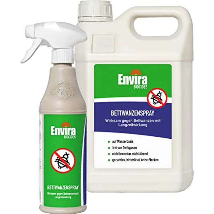 Envira Bettwanzen-Spray - Anti-Bettwanzen-Mittel Mit Langzeitwirkung - Geruchlos & Auf Wasserbasis - 500 ml & 5 Liter – Bild 1