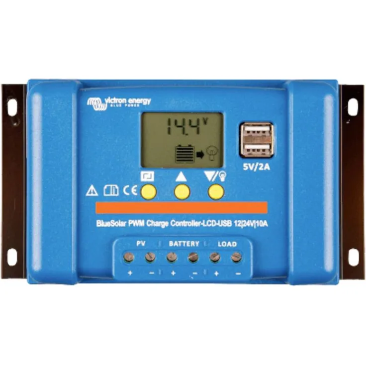 Victron Energy Blue-Solar PWM-LCD&USB Laderegler, 12V/24V, 20A, mit LCD-Bildschirm und zwei USB-Ausgängen