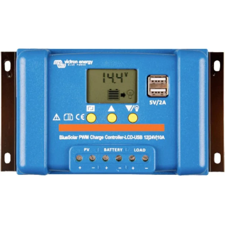 Victron Energy Blue-Solar PWM-LCD&USB Laderegler, 12V/24V, 20A, mit LCD-Bildschirm und zwei USB-Ausgängen