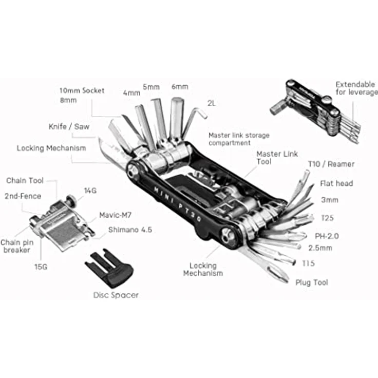 Topeak Unisex  Erwachsene Mini PT30 Multitool, Gold, 7,4 x 4 x 1,9 cm – Bild 10