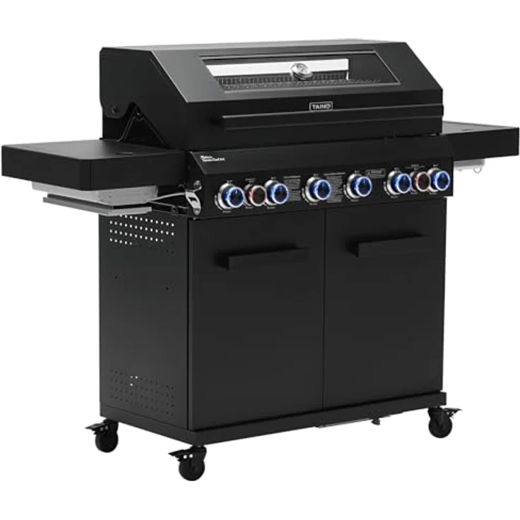 TAINO PLATINUM YAMARA DARK 6+2 Set Gasgrill Stahl 6 Brenner Keramik Sear-Burner Keramik Backburner Piezo-Zündung Abdeckhaube – Bild 2