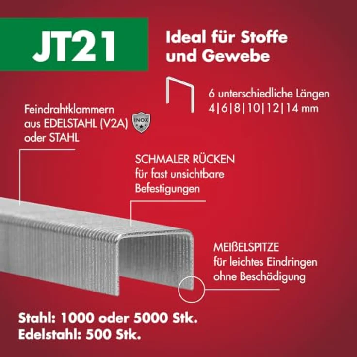 Arrow 819356 Feindrahtklammern, 1000 Stück für Bastelarbeiten und Polsterungen aus verzinktem Stahl – Bild 4