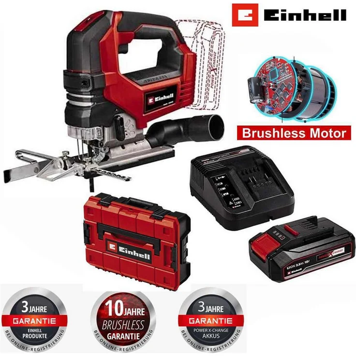 Einhell Akku-Pendelhubstichsäge TP-JS 18/135 Li BL, Stichsäge mit Akku und Ladegerät, inkl. Koffer
