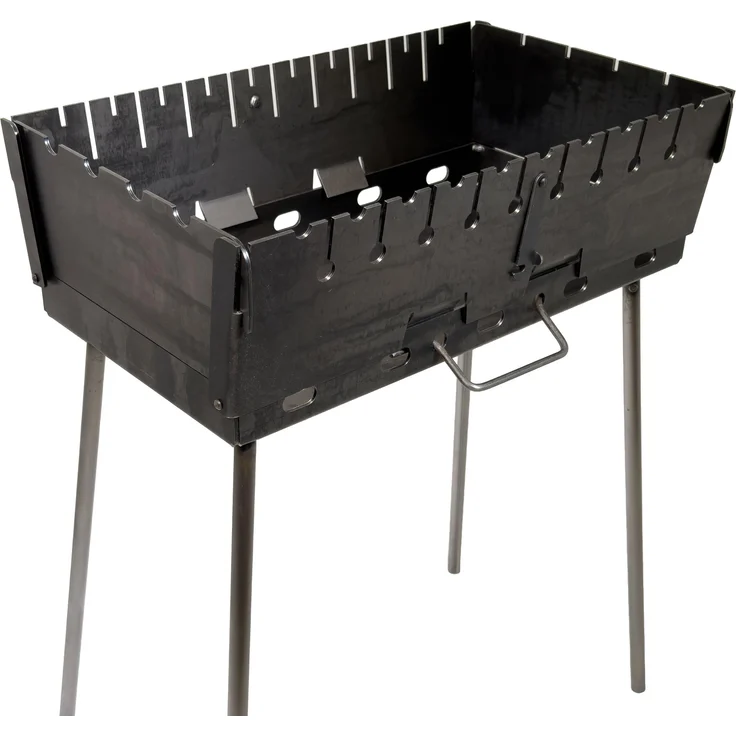 GOROCH Verstärkter Schaschlikgrill, Stahl 3 mm für 10 Spieße, stabil und ideal für Garten & BBQ