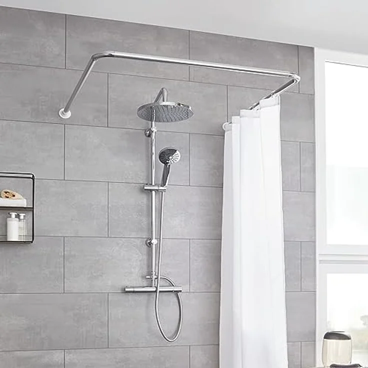 Kleine Wolke Universalstange für Dusche oder Badewanne Ø 25 mm Farbe Chrom 3 Grössen – Bild 3